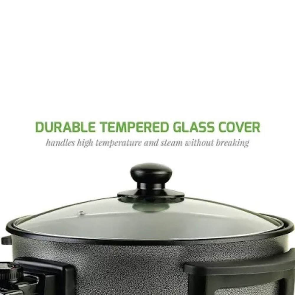 Ovente Electric Skillet with Tempered Glass Lid - Picture 3 of 9